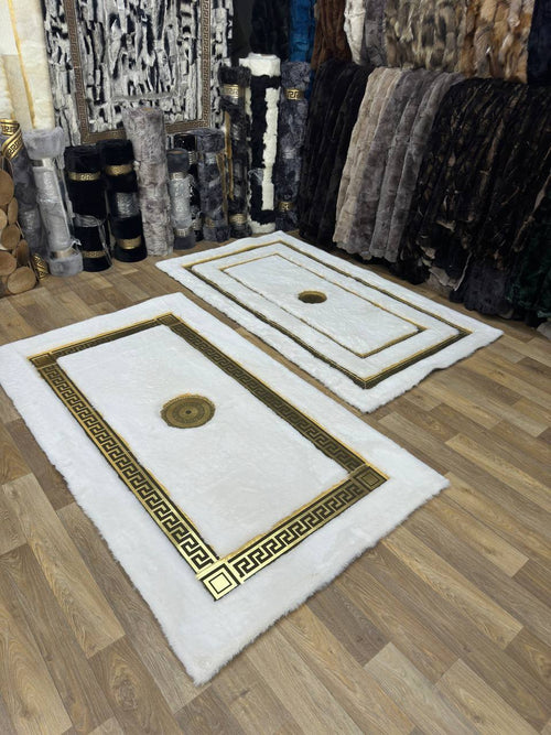 Kalite El Yapımı Beyaz Peluş Halı – Yumuşak ve Şık Tasarım