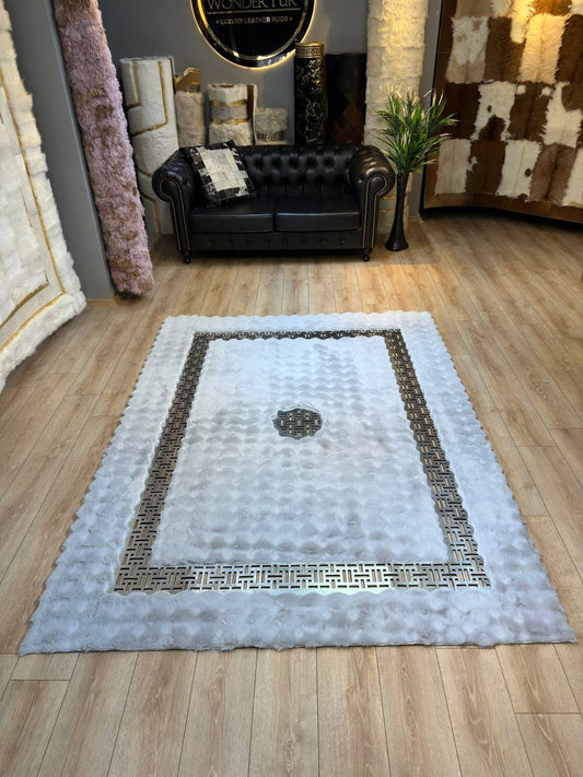 1. Kalite Gri Peluş Halı  - Kaymaz Suet Taban