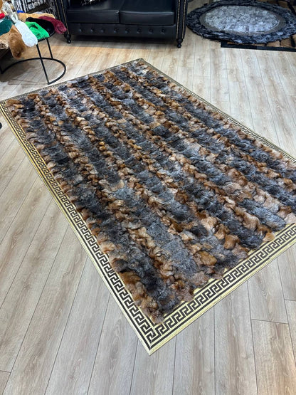 100% Orjinal Renk Boyasız 1. Kalite Tilki Kürk Halı