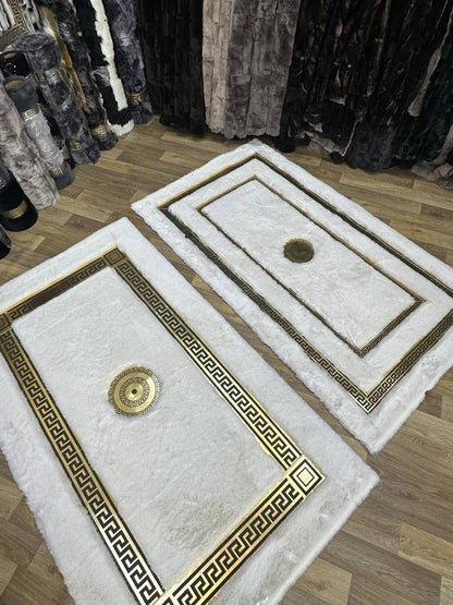 Kalite El Yapımı Beyaz Peluş Halı – Yumuşak ve Şık Tasarım